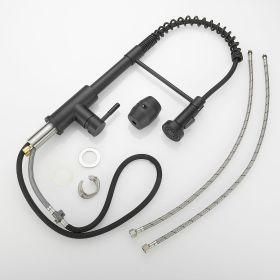 Commercial Black Kitchen Faucet with Pull Out Sprayer, Single Handle Single Lever Kitchen Sink Faucet